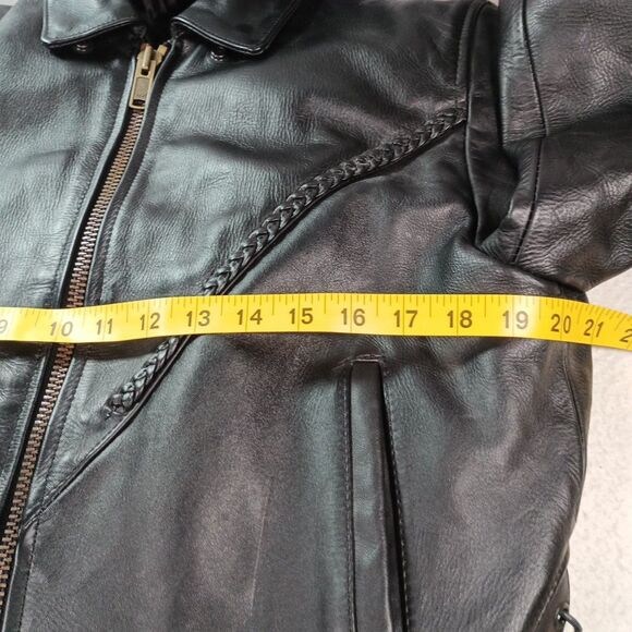 Vintage Zony Inc Black Leather Motorcycle Jacket w/ Removable Liner – Mens Large - Picture 14 of 16